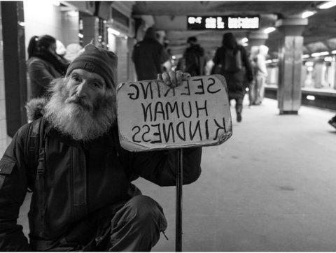 Civility man with sign